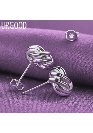 925 Ayar Gümüş Dokuma Küpe Parti Hediyeleri Moda Takı