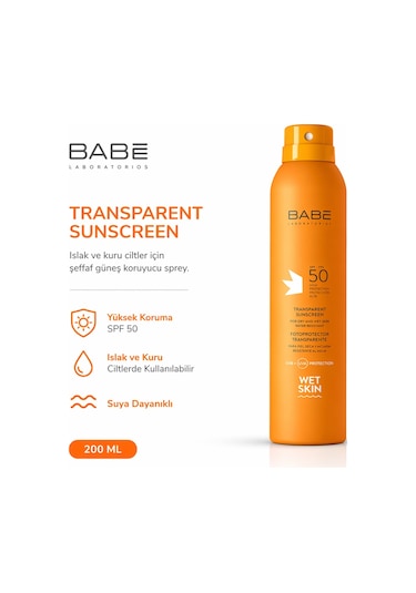 Babe Transparent Sunscreen Wet Skin Güneş Losyonu SPF 50 200 ML