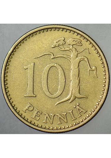 Finlandiya 10 Pennıa 1963 Basıldığı İlk Yıl.