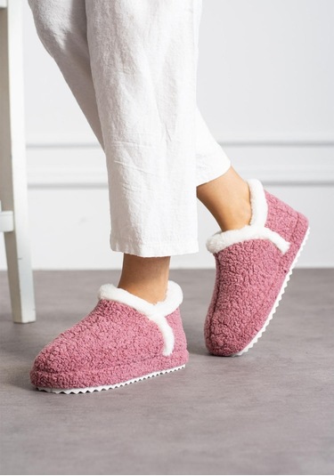 Modafrato Vıola Kadın Panduf Ev Ayakkabısı Ev Botu Gülkurusu