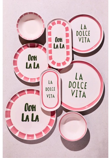 La Dolce Vita 8 Parça 2 Kişilik Yemek Takımı Cokrenklı Desenli