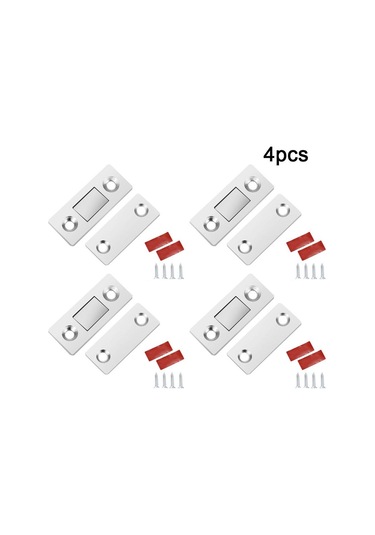 Gümüş 4 Takım Deliksiz Görünmez Mıknatıslı Kapı Emme Dolabı Güçlü Manyetik Çekici