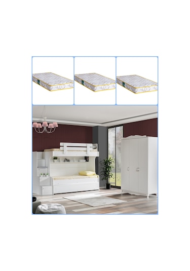Ranza, Su Yavrulu Ranza 3 Kapaklı Dolap + 3 Adet Comfort Yatak 90 X 190 CM