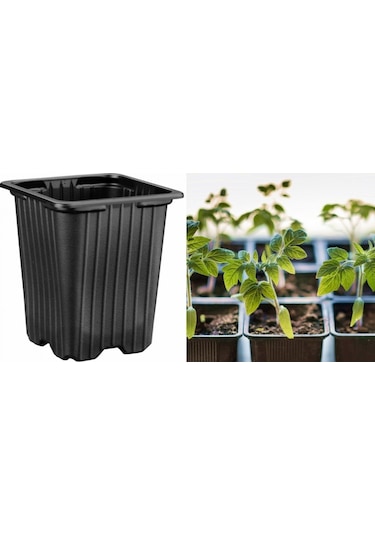 Thermoform Kare Saksı 50 Adet 9 Cm