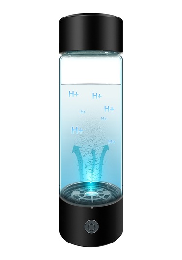 Gajeena Portatif Alkali Su Kuşağı, 330ml, Spe+pem Teknolojisi, 1200-1400ppb Su Kuşağı Üretimi, Usb Şarjlı, Ince Cam, Siyah Siyah