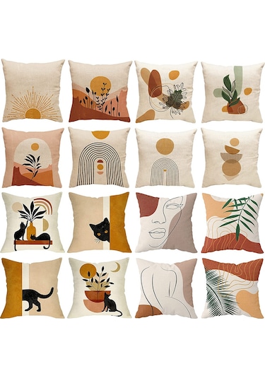 Yastık Kılıfı Bohem Soyut Yastık Kılıfı Oturma Odası Kanepe Cumbalı Pencere Kılıfı 1 Parça Stil 4 Çok Renkli