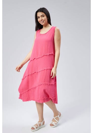 Muslin Elbise Yazın Vazgeçilmesi Pembe
