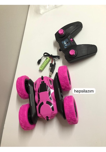 Uzaktan Kumandalı 360 Dönen Şarjlı Akrobat Stunt Car Araba Pembe