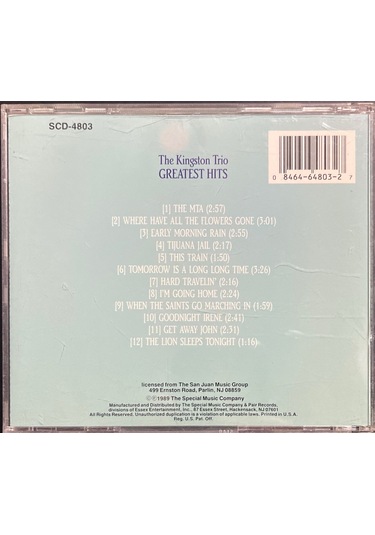 Müzik Cd Sidir Plak Değildir Cd The Kingston Trio Greatest Hits