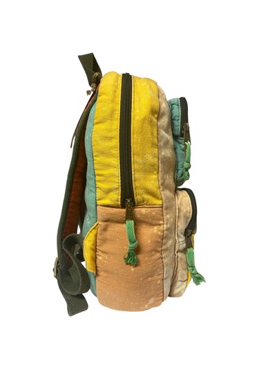 Kaliteli Tek Bölmeli Vintage Disayn Günlük Sırt Gezi Okul Seyahat Çantası Jannie Bag 27 Cm X 40 Cm Sarı