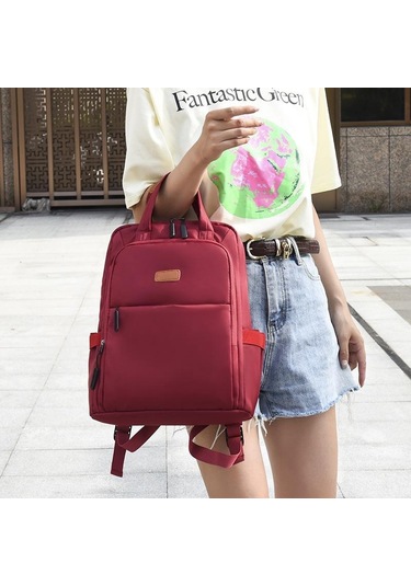 Siyah Yogodlns Trendy Yeni Oxford Sırt Çantası Kadın Büyük Kapasiteli Okul Düz Renk Gezi Seyahat Dizüstü Sırt Çantası Siyah