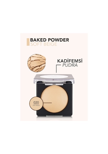 Flormar Yoğun Pigmentli Fırınlanmış Mat Pudra - Baked Powder - 020 Soft Beige - 8682536053518 Flormar Yoğun Pigmentli Fırınlanmış Mat Pudra - Baked Powder - 020 Soft Beige - 8682536053518
