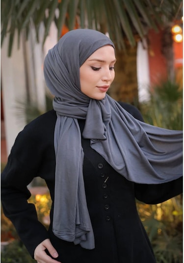 Gesshop Kadın Penya Şal Gri