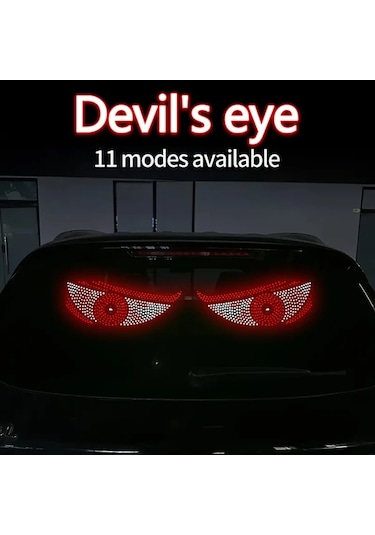 Xuweiwei Set Of 2 Usb İle Çalışan Kırmızı Ve Beyaz Led Araç Işıkları Şeytan Göz Dekoratif Aydınlatma