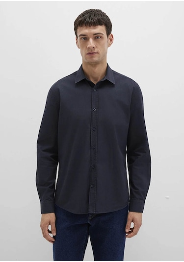 Mavi Uzun Kol Lacivert Erkek Gömlek M0211673-70489 Lacivert