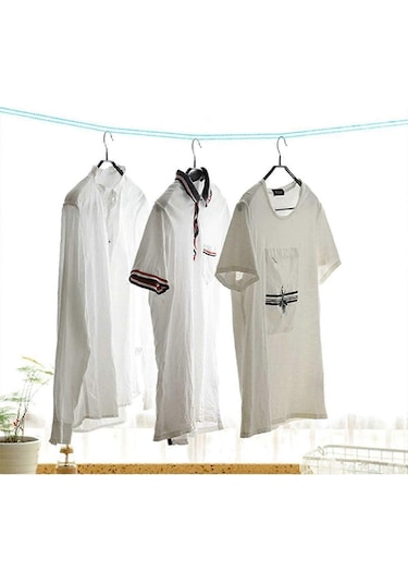 Ganzhoushop 2 Adet Rüzgar Geçirmez Çamaşır İpi Naylon Çamaşır İpi Taşınabilir Seyahat Çamaşır İpi Çok Renkli