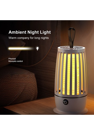 Geeksen Şarj Edilebilir Sessiz Elektrikli Sinek Öldürücü Ve Gece Lambası 2'si 1 Arada