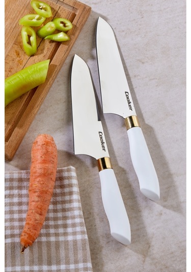 Cooker Lüx Model Paslanmaz Çelik Şef Bıçağı Beyaz Ckr3312 1 Adet Çelik