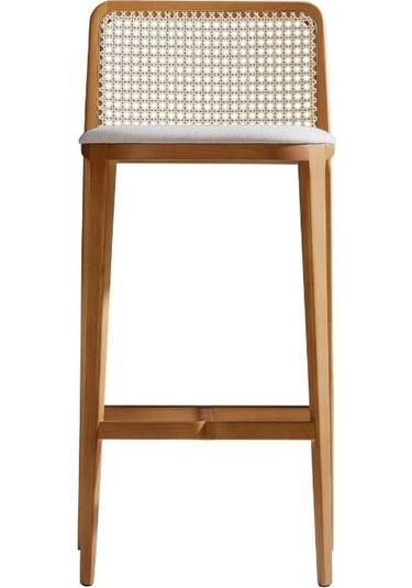 Martha Hazeranlı Ahşap Bar Sandalyesi Natural
