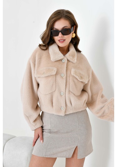 Ftz Kadın Kaşmir Mont Pudra 30984 Pudra