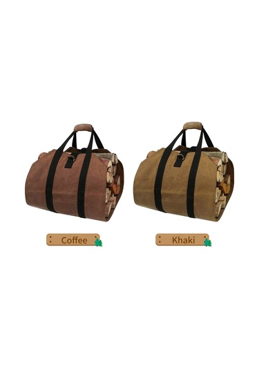 Maiyame Kahverengi Mürekkepli Kumaş Odun Taşıyıcı, 98x41cm Büyük Kapasite, Dış Mekan Kamp Fayansı, Ellerini Temiz Tutar, Dayanıklı Taşıma Çantası Haki