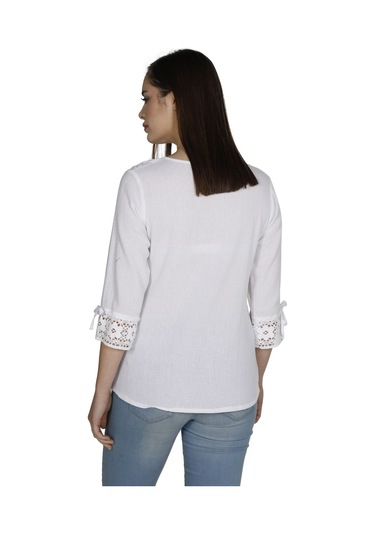 Zehra Şile Bezi Bluz Beyaz Byz