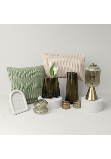 Linens Fiddle 45x45 Cm Kırlent Kılıfı Bej Bej