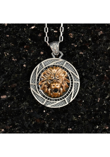 Aslan Gümüş Kral Kolye, 925 Ayar Gümüş Erkek Leo Kolye, Hayvan Gümüş Kolye Gümüş
