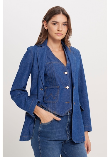 Regular Fit Normal Kesim %100 Pamuk Lacivert Jean Denim Ceket Çok Renkli