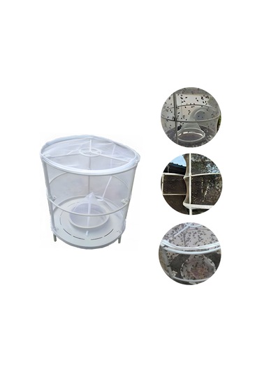 Monyee Tekrarlı Kullanımlı Ağ Yapılı Boğa Sinek Tutucu - Dayanıklı, Güvenli, 3 Adet + 3 Halka, 25x30cm Beyaz