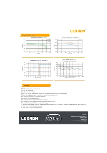 Lexron 25.6v 200ah Lityum Batarya