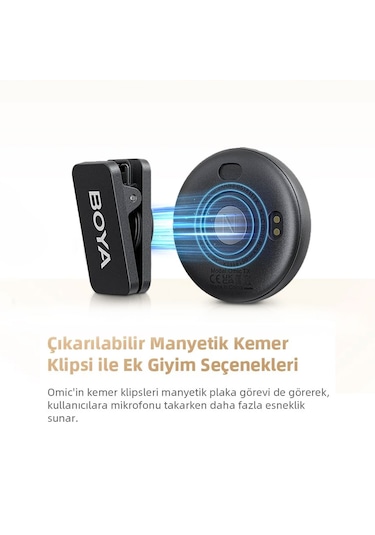 Boya Omic-d Wireless İkili Yaka Mikrofonu Lightning Siyah