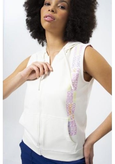 Benetton Bnt-w20395-23y Kadın Kapşonlu Sweat Shirt Bnt-w20395-r0152 Bej