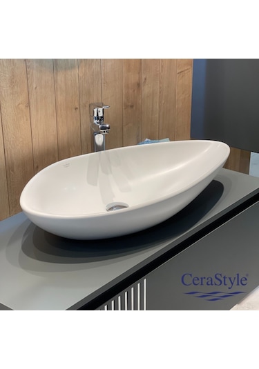 Cerastyle Olive Tezgah Üstü Çanak Lavabo 60 x 36 CM