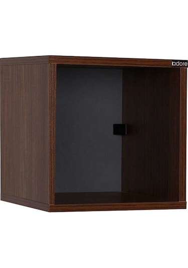 Adoremobilya Dekoratif Kare Duvar Rafı - Ispanyol Ceviz