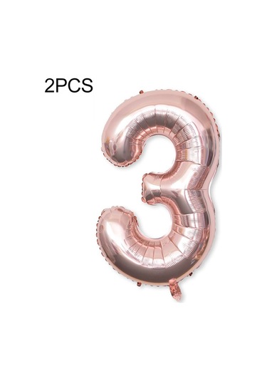 2 Adet 40 Inç Alüminyum Folyo Numarası Balonlar Doğum Günü Düğün Nişan Parti Dekor Çocuk Balosu Malzemeleri 3-champaign Altın