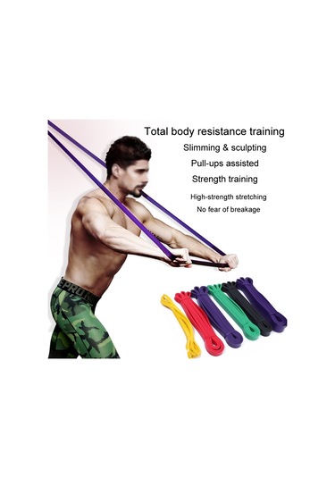 Sones Direnç Bandı Lateks Güç Antrenmanı Direnç Halkası Çekme Hareketi Destekli Halka Yoga Elastik Bant, Özellikler: 2080x4.5x64mm Mavi