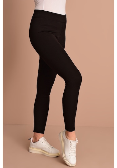 For Big Trend Kadın Siyah Yüksek Bel Çelik Örme Basıc Siyah Tayt Bt20Yb291002Siyah 2Xl Siyah