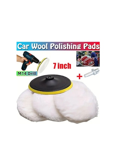 Oto Araç Pasta Cila Polisaj Metal Cam Ahşap Parlatma Yün Başlık Matkap Ucu Uyumlu Fırça Set