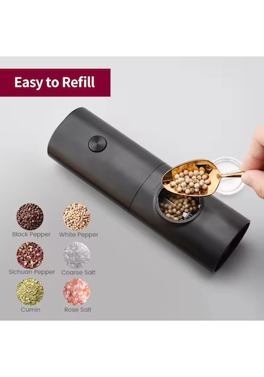 Liangmei Elektrikli Otomatik Tuz Ve Karabiber Öğütücü Baharat -