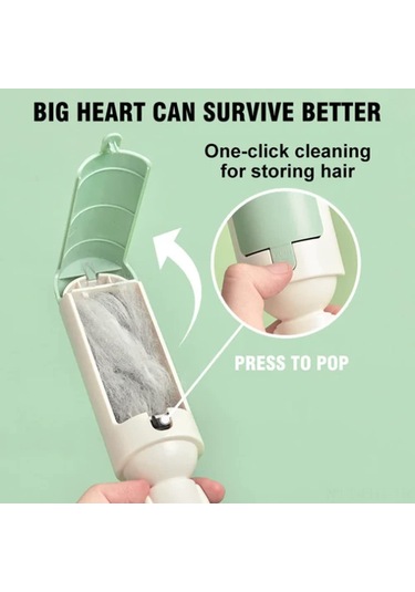 Hangfox Beyaz Plastik Otomatik Kedi Köpek Tüy Temizleyici, Çift Taraflı Tekrarlı Koltuk Halı Giyim Tüy Alıcı Beyaz