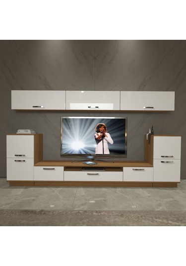Decoraktiv Trendstyle 9 Slm Tv Ünitesi Tv Sehpası Ceviz - Beyaz