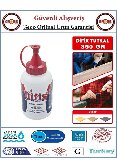 Difix Ağaç Tutkalı - Ahşap Mobilya Tutkalı - 350gr - Beyaz