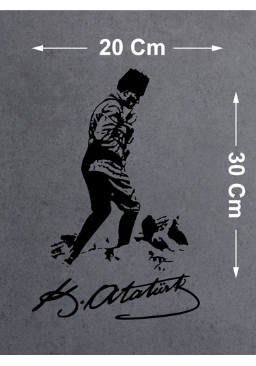Mustafa Kemal Atatürk Kocatepe Silüet Sticker - Araba Oto Motosiklet Karavan Sticker 00617 30x20 Cm