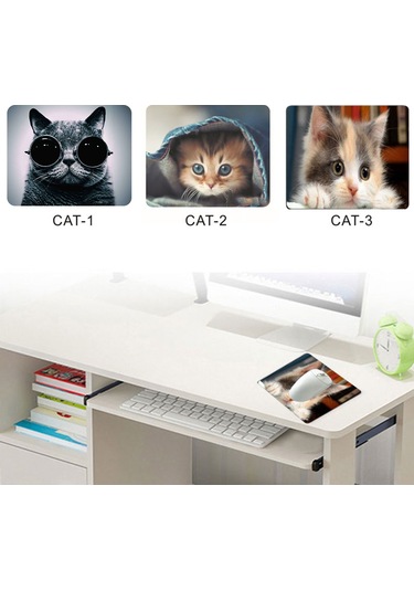 Samdoo Kedi Desenli 180x220mm Anti-skay Oyun Mouse Pad - Bilgisayar, Dizüstü Ve Macbook Uyumlu - Yumuşak Ve Temizlenebilir Diğer