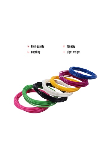 Tenfowee Pla Malzeme 3d Yazıcı Kalemi Filamenti, 1.75mm Dairesel Kesit, 20 Renkli Toplam 100m , Çevre Dostu Kutulu 20 Bobin Seti