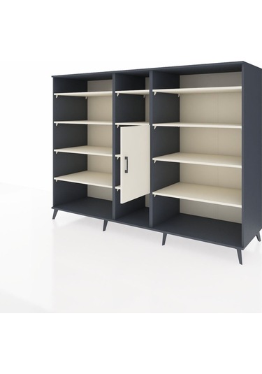 Kronos Dolap 12 Raflı Tek Kapaklı 220x59x163 Antrasit-aytaşı Antrasit-aytaşı