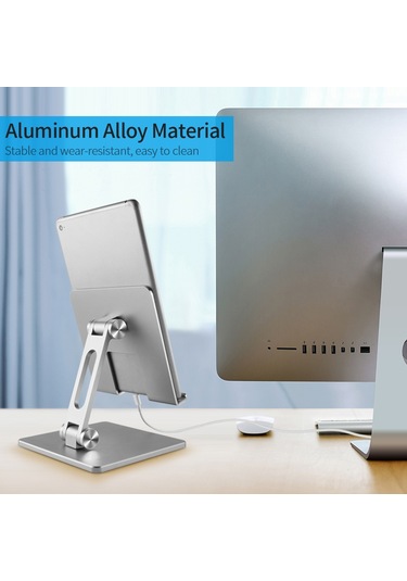 Mufunye Ayarlanabilir Alüminyum Telefon & Tablet Desteği - Kaymaz Tabanlı Portatif Stand