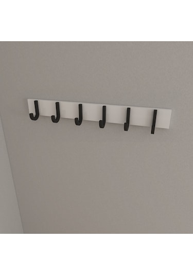 Hepsi3boyutlu Modern Duvar & Kapı Baston Askılık - 6 Adet Siyah J Askılık - Model No : 6 Siyah