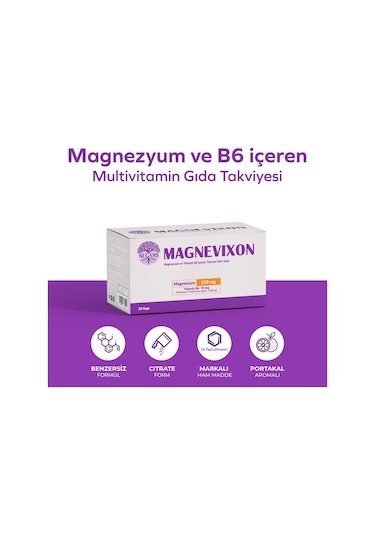 Negans Magnevixon Magnezyum 250 mg Vitamin B6 10 mg 30 Şase